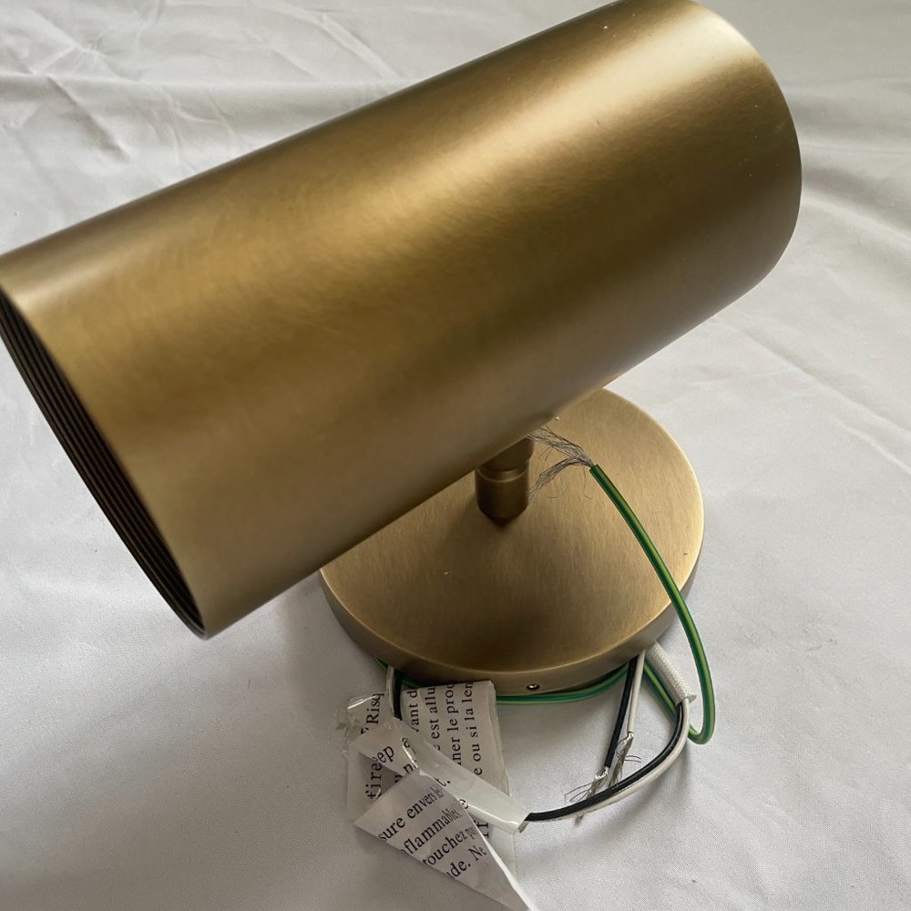 Restoration Hardware Lacquered Burnished Brass Champeaux Wall Sconce, Adjustable - Picture 7 of 16